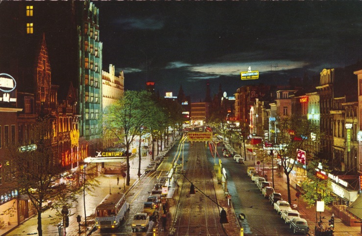 1966 approx postcard, Antwerp de Keiserlei